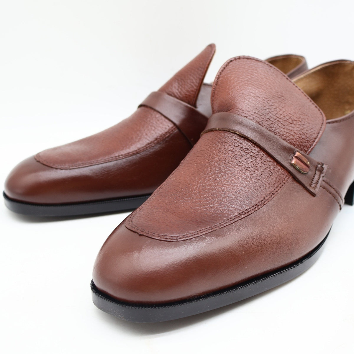 Vintage 70s Barclay Endicott Johnson 95182 Brown Leather Slip-On Loafers Men's 12D USA