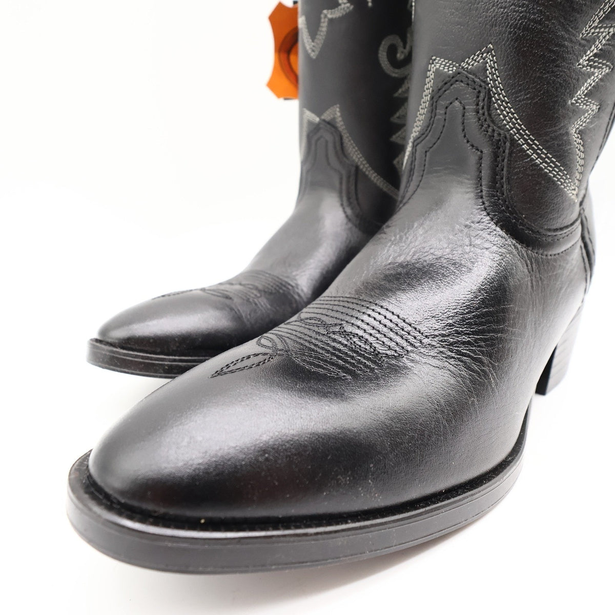 Dan Post Western Cowboy Boots Youth 4.5 D Black Leather Box NWT
