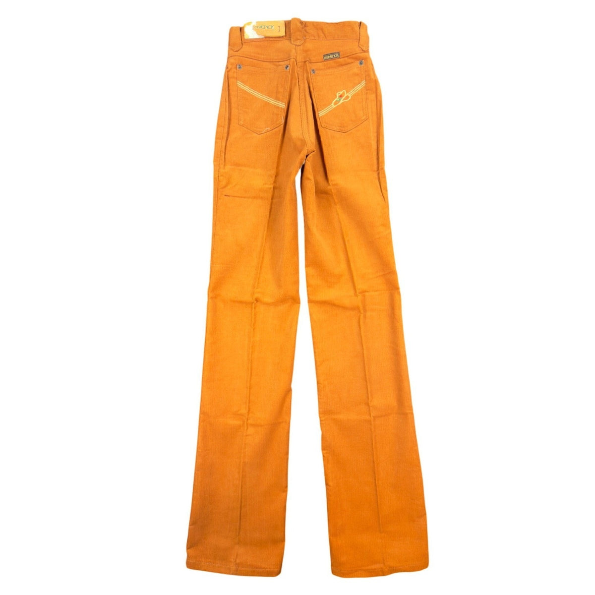 Maverick Vintage 70s Corduroy Flare Pants Juniors 7 Orange Bell Bottoms NWT - take2supply