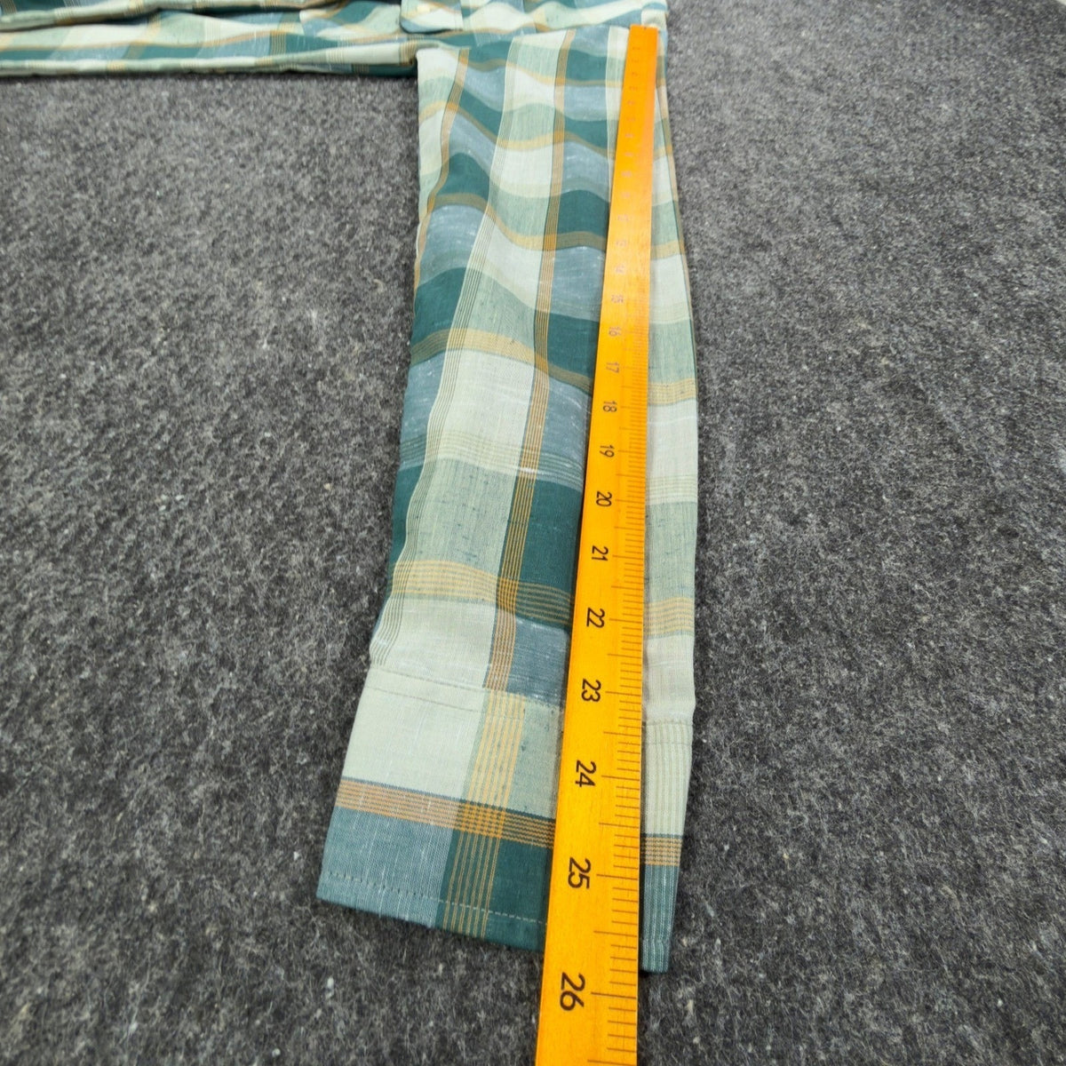 Cambridge Vintage 70s Plaid Button Up Shirt Mens M Green Tall Man NWT USA