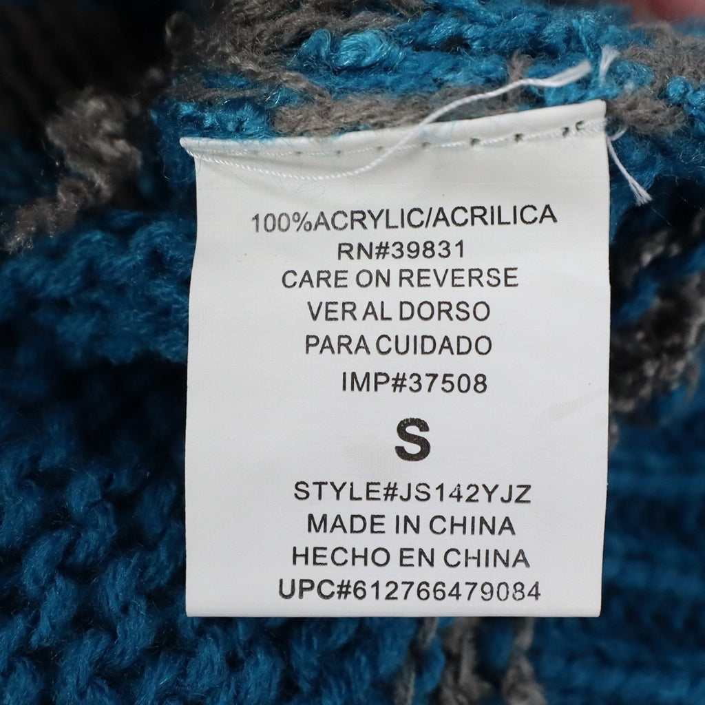 Jolt Sweater Womens Small Blue Gray Geometric Aztec Stripe Knit JS142YJZ NWT