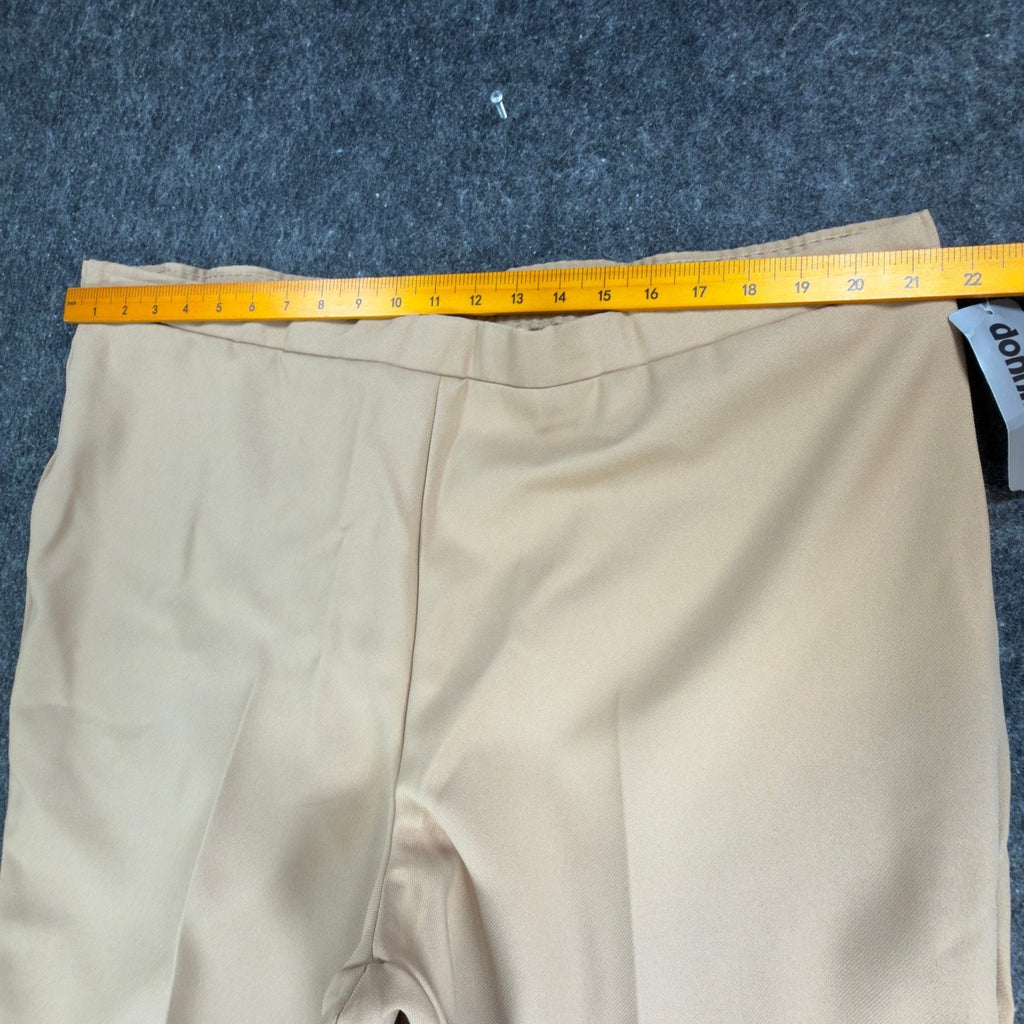Donnkenny Pants Womens 38 Vintage 70s Beige Stretch Elastic Waist Made USA NWT