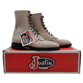 Justin L0512 Lace Up Roper Boots Women 9 B Bone Leather NWT Deadstock Vintage
