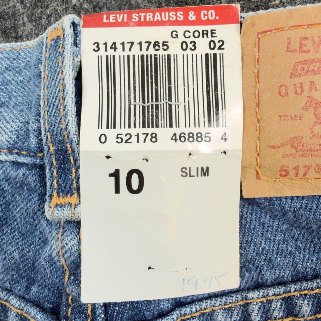 Levi's 517 Flare Jeans Girls 10 Slim Blue Cotton Slim Fit Vintage Y2K New - take2supply