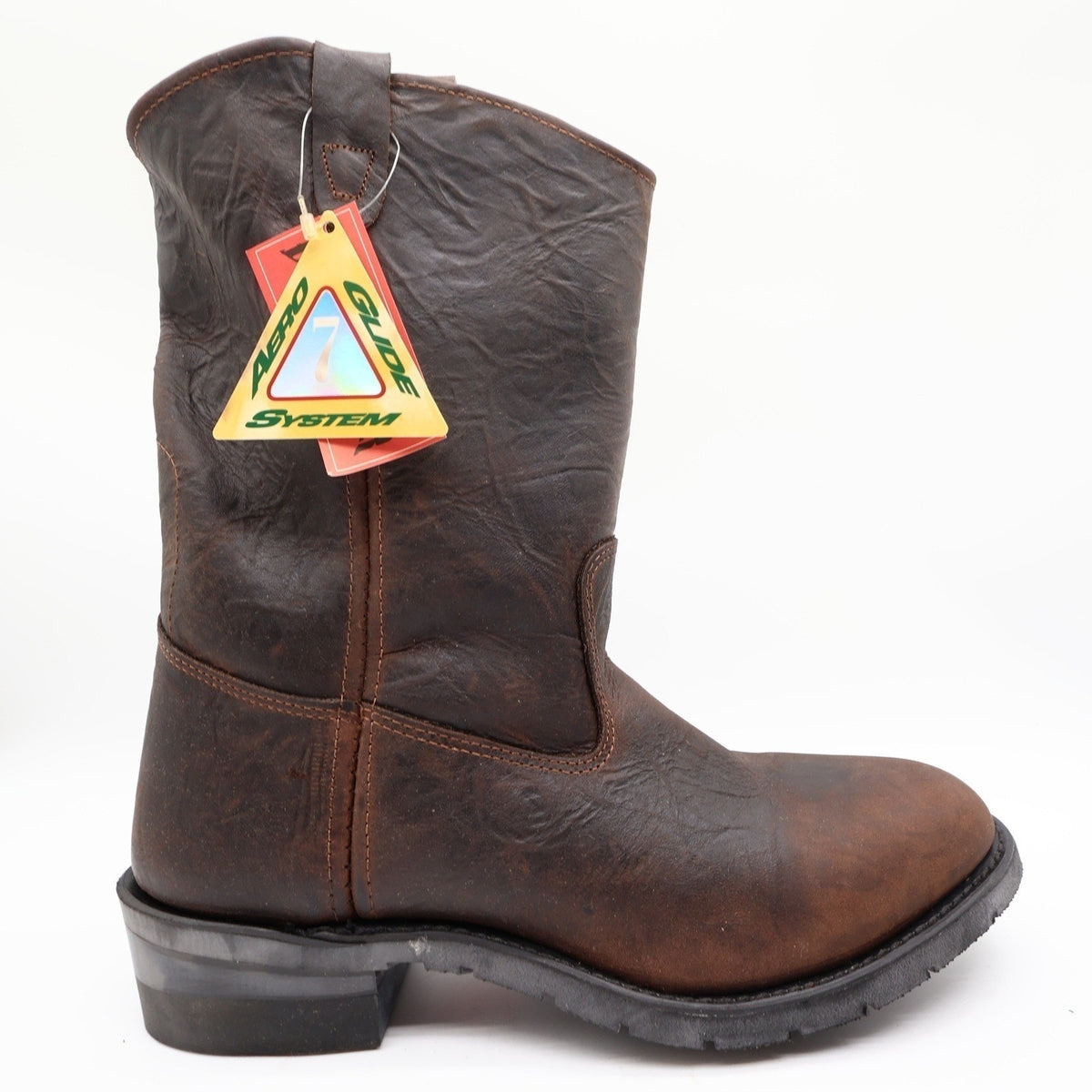 Double-H Vintage 90s Western Boots Mens 11.5D USA Leather Work 2520 Aero Glide