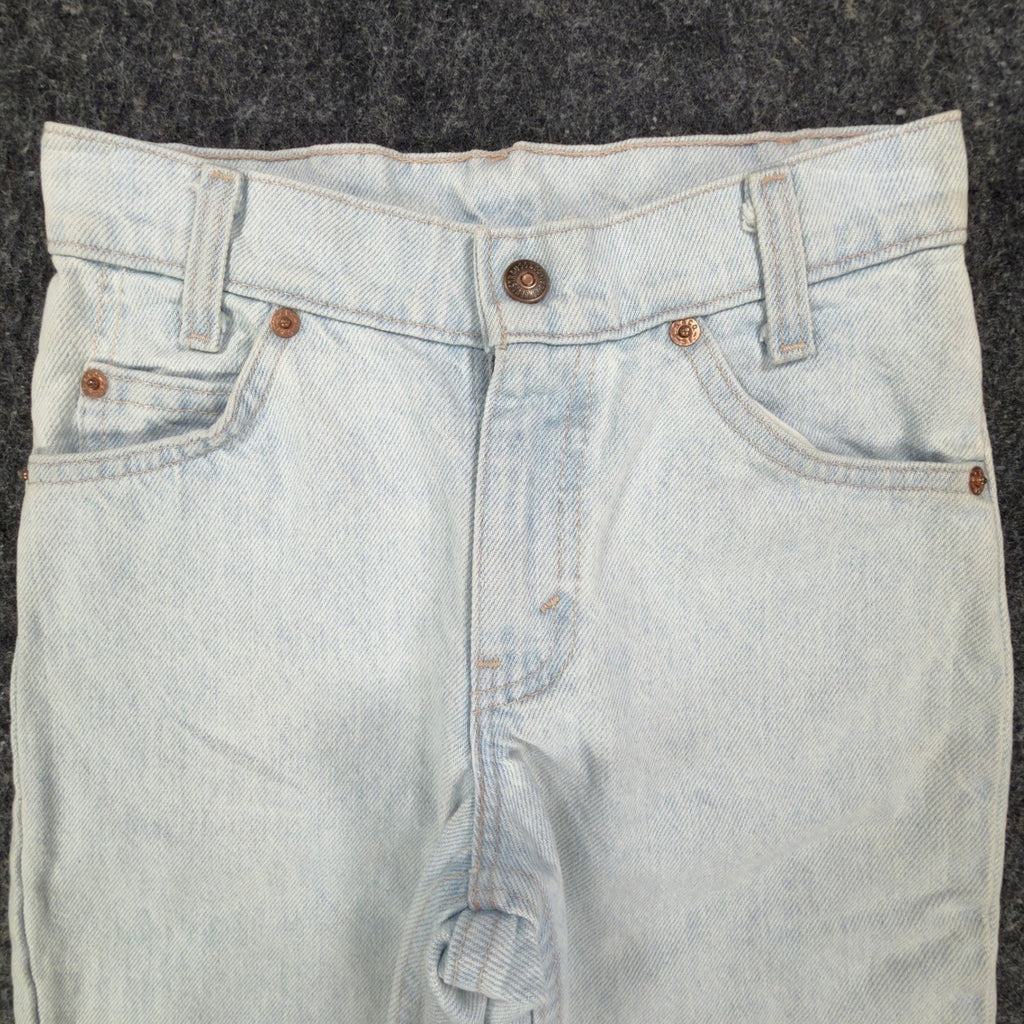 Levi's Vintage 90s 550 Shorts Boys 8 Light Wash Denim Orange Tab Made in USA NWT - take2supply