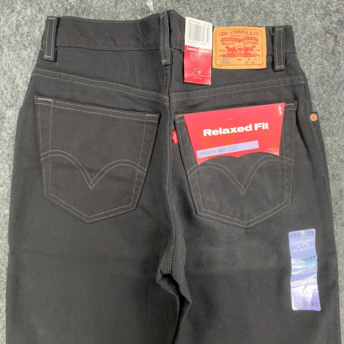 Levi's Y2K 550 Relaxed Fit Jeans Boys 29x30 Black Cotton Deadstock NWT