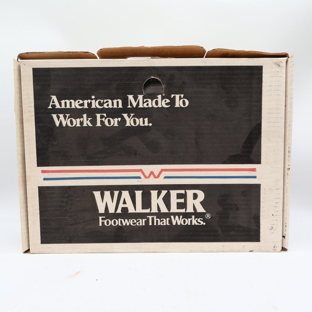 Walker Vintage 80s Work Boots Mens 10 EE Black Leather NIB NWT USA Made 1255