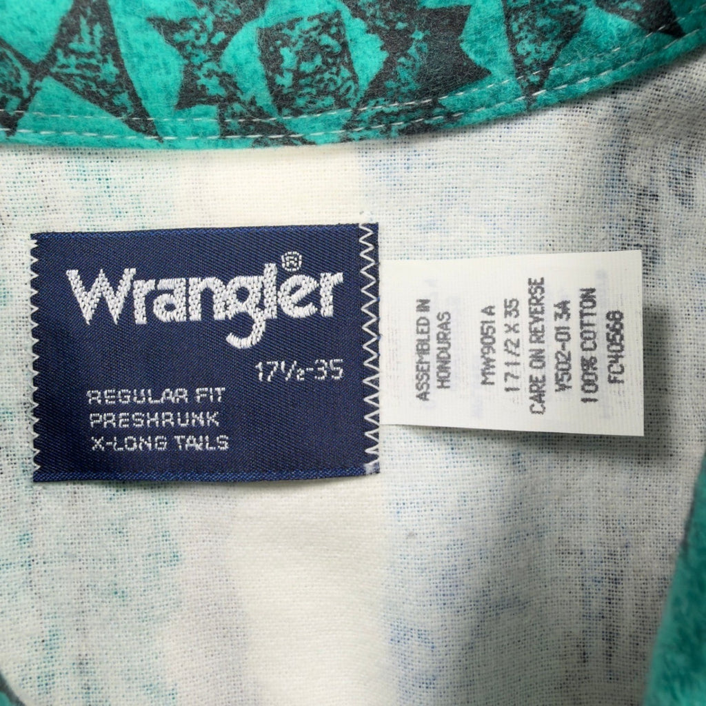 Wrangler Vintage 90s Western Shirt Mens 17.5 Multi Cotton Pearl Snap New