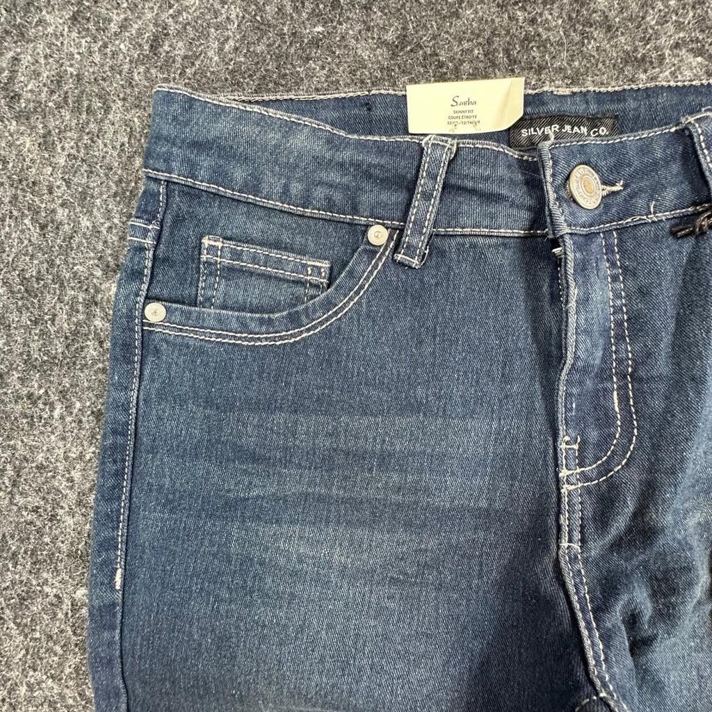 Silver Jeans Sasha Skinny Fit Girls 12 Blue Denim Eco-Friendly NWT