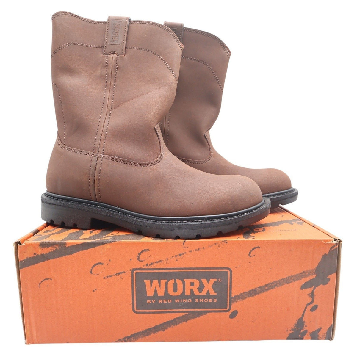 Worx Red Wing 5701 Steel Toe Boots Mens 11 Brown Leather Work Pull-On NIB - take2supply