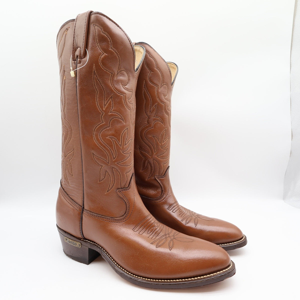 Laredo Vintage Cowboy Boots Mens 9 D Brown Leather NWT Deadstock Made in USA