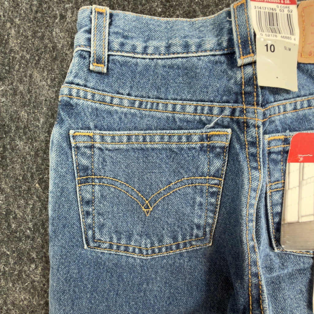 Levi's 517 Flare Jeans Girls 10 Slim Blue Cotton Slim Fit Vintage Y2K New - take2supply