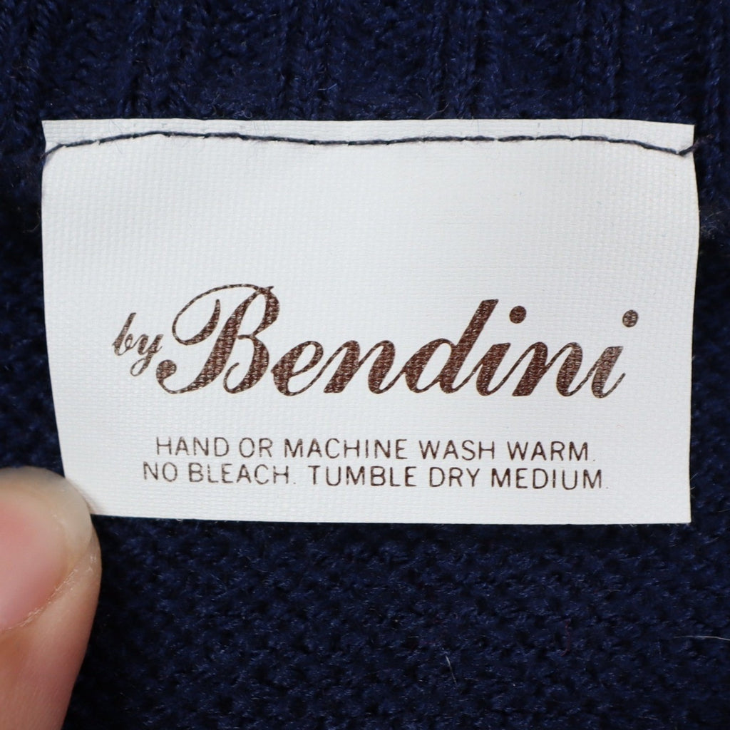 Bendini Sweater Vest Mens Medium Vintage Navy Blue Argyle Knit Acrylic C1011