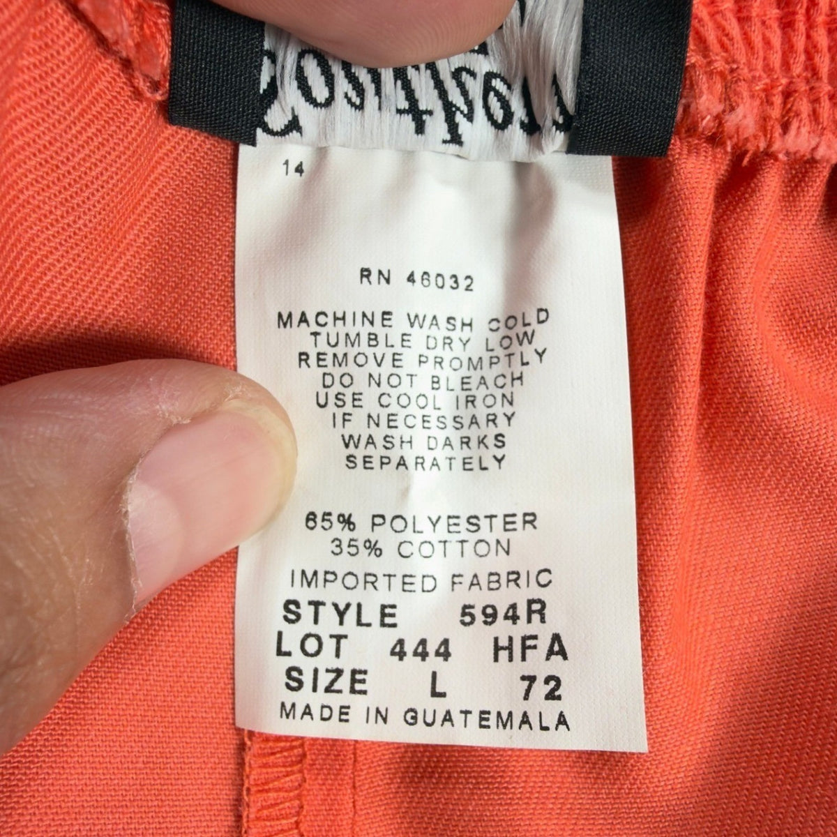 Southern Lady Vintage 90s Shorts Womens Large Orange Cotton Blend NWT Deadstock - take2supply
