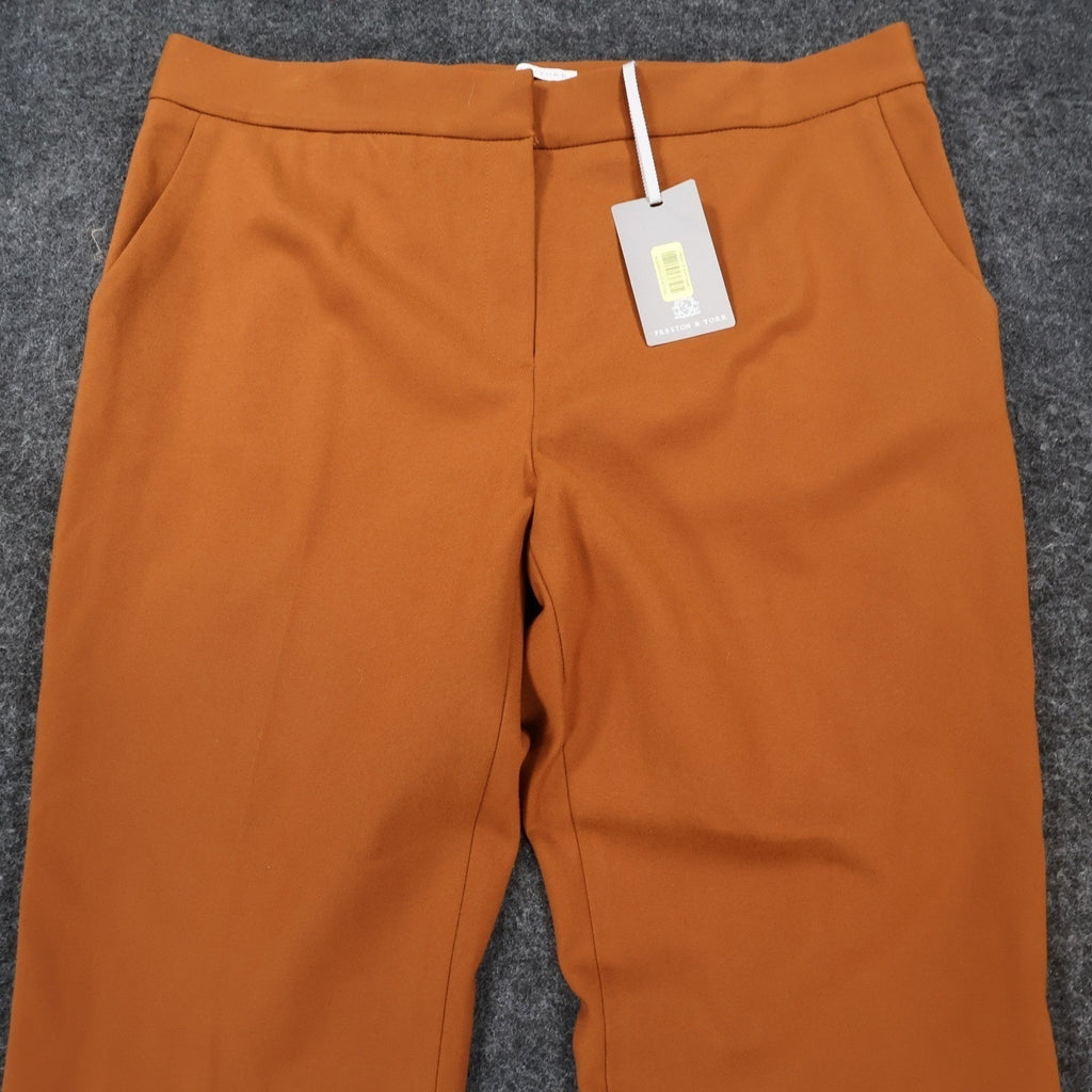 Preston & York Dress Pants Womens 14 Orange Rayon Blend Slim Ankle Career New
