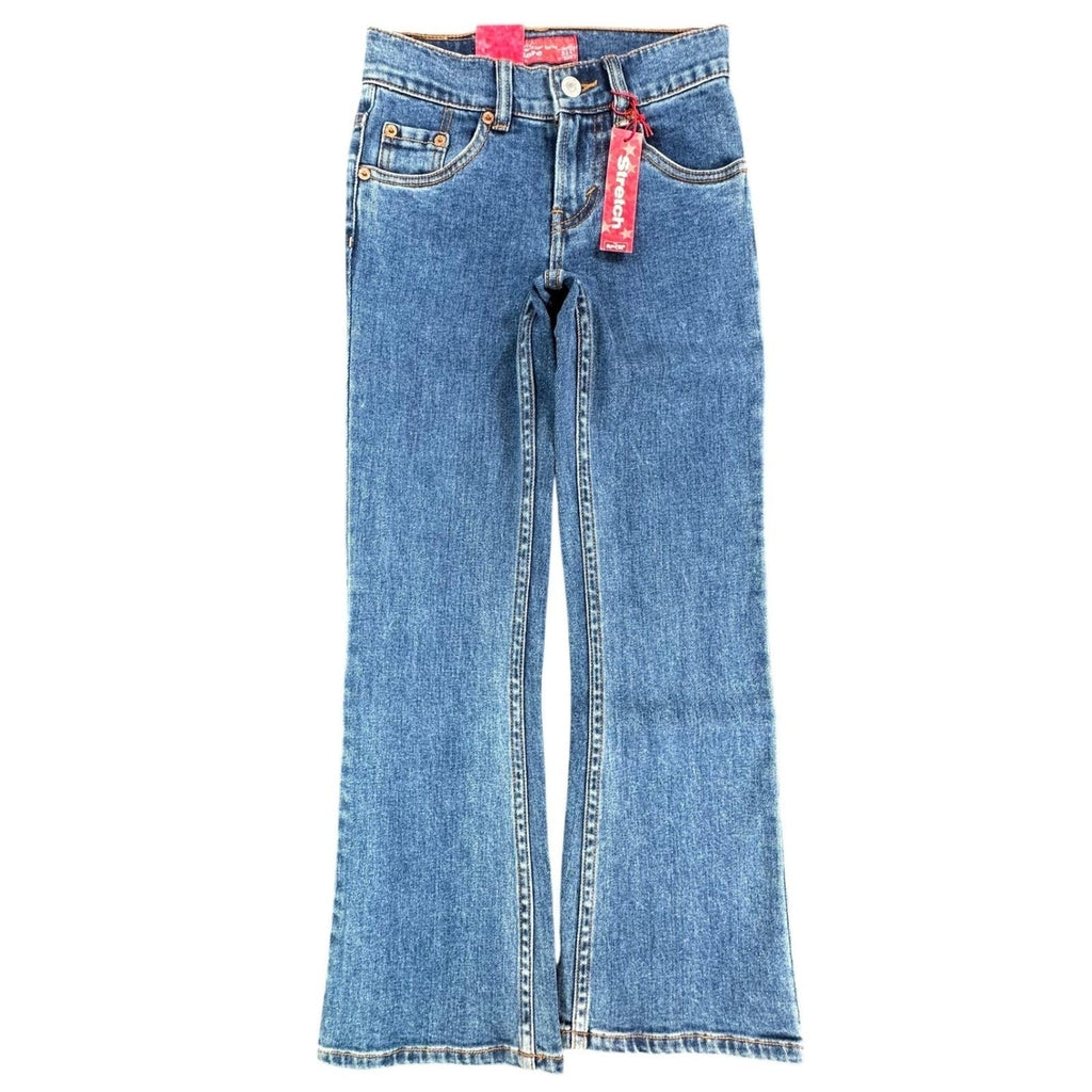 Levi's Vintage Y2K 517 Flare Jeans Girls Size 7 Blue Denim Stretch NWT