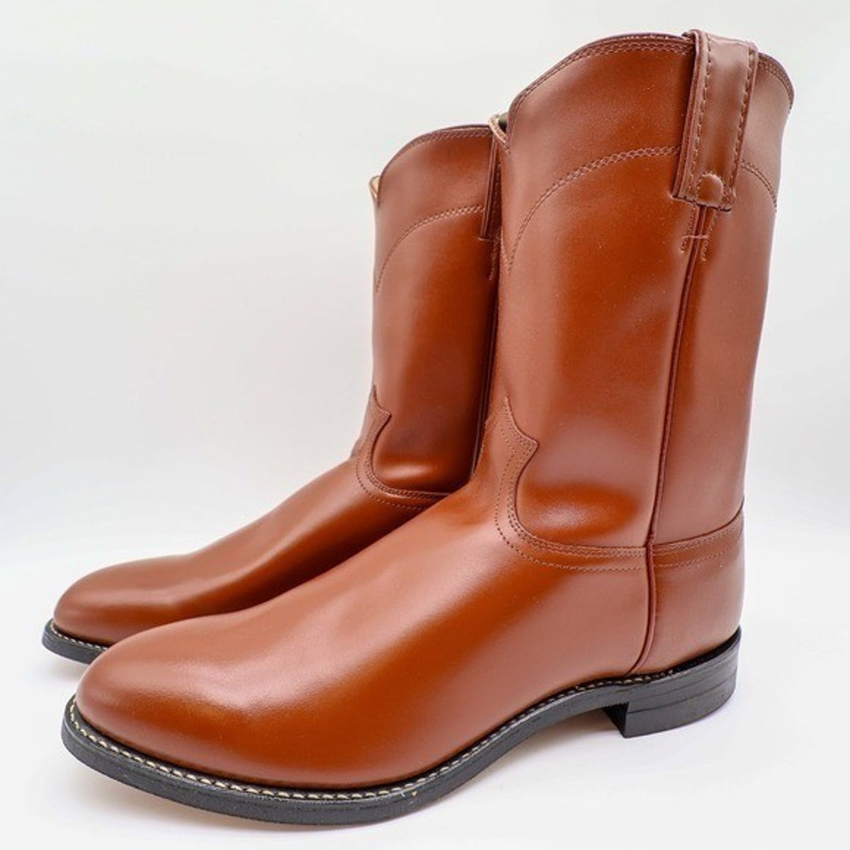 Vintage Justin Diamond J 3802M Tan Brown Leather Roper Boots Men's 11E NWT Deadstock