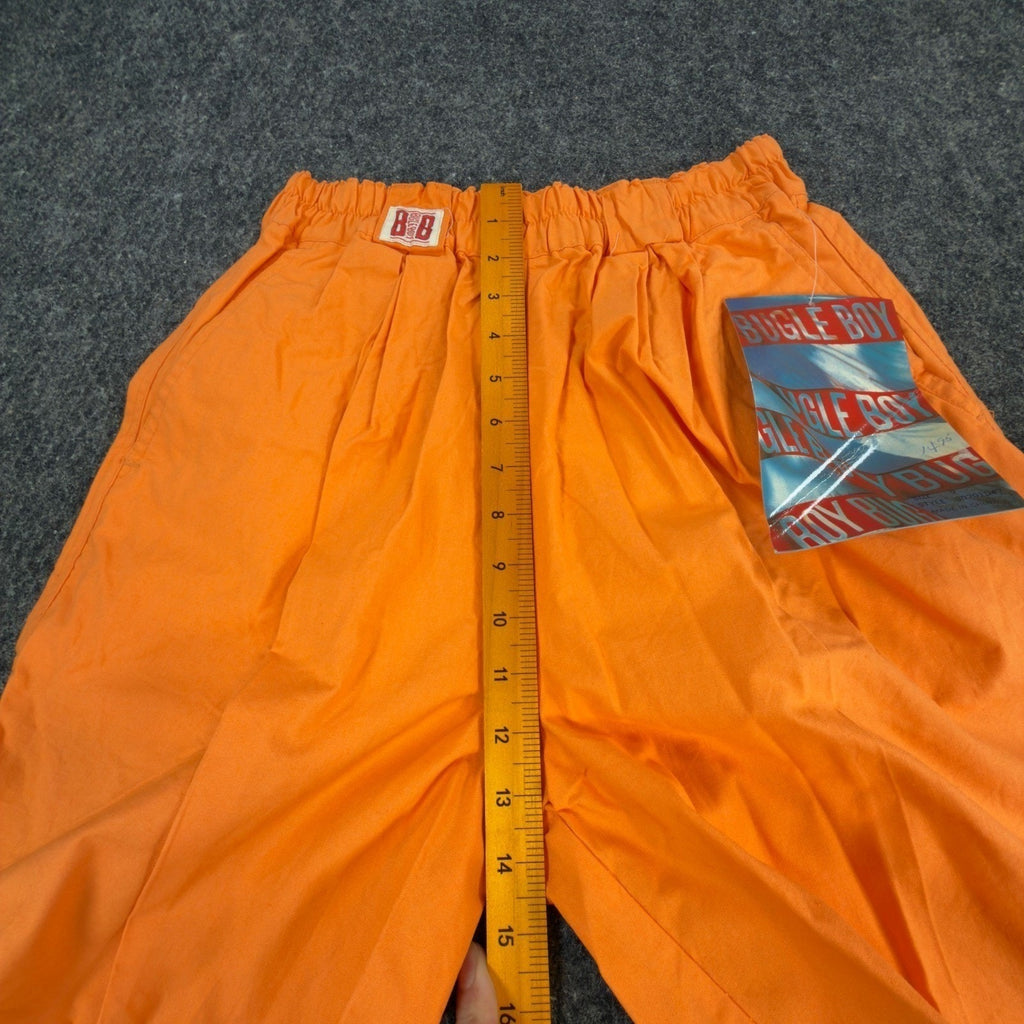 Bugle Boy Vintage 90s Shorts Boys 9 Neon Orange Cotton Elastic Waist NOS - take2supply