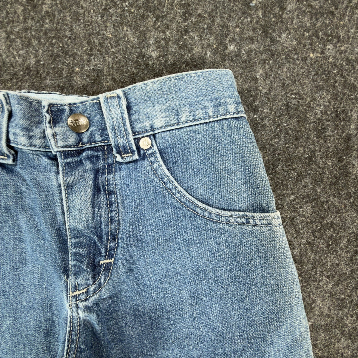 Lee Pipes 90s Vintage Denim Cargo Shorts Boys 7X Retro Stone Blue NWT New