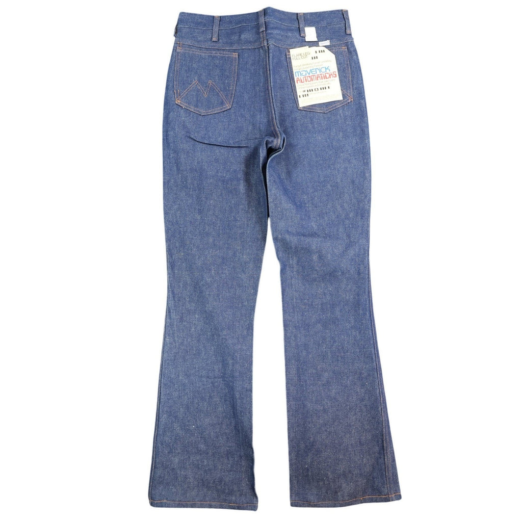 Maverick Vintage 70s Flare Jeans Mens 33x34 Blue Cotton USA Made NOS NWT