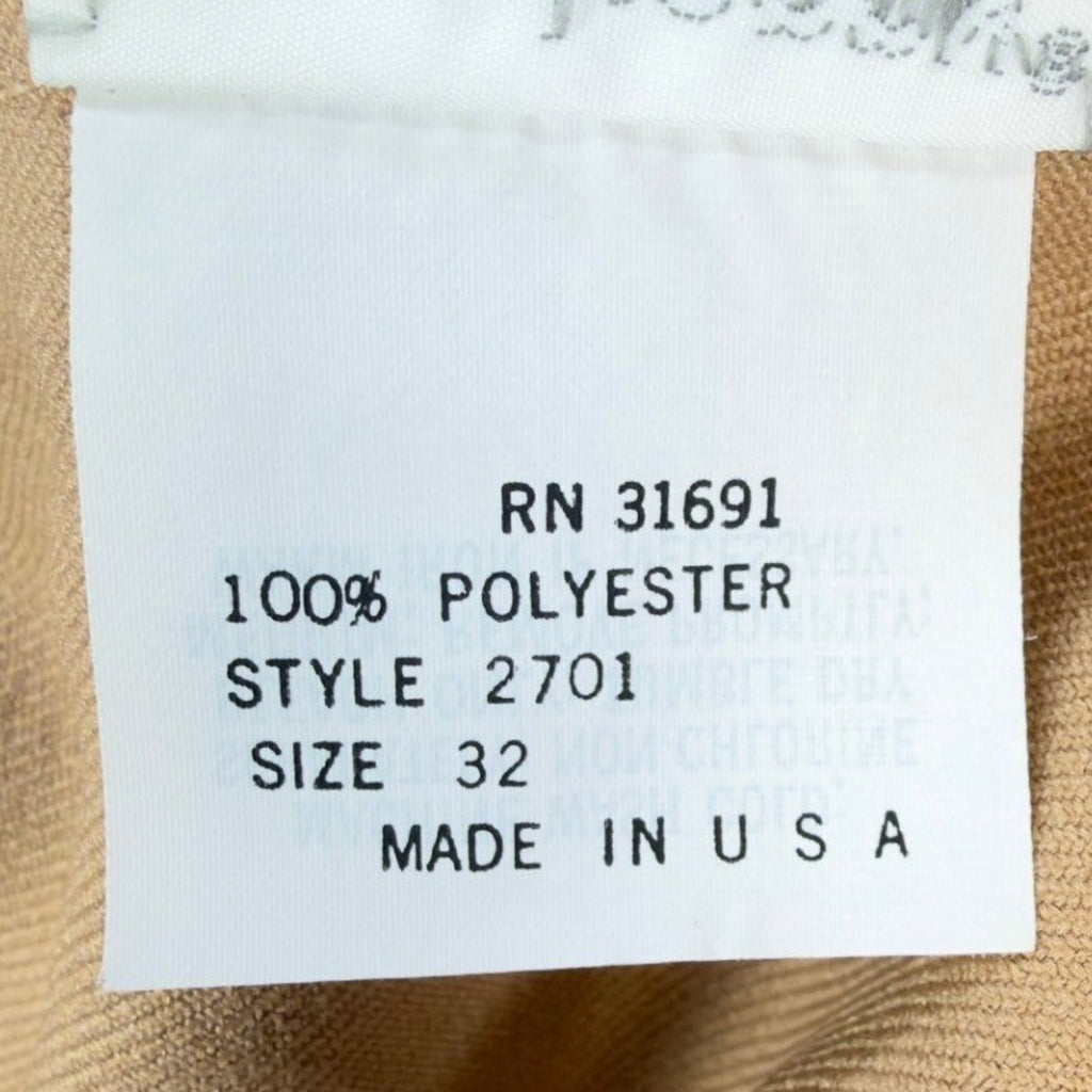 Donnkenny Pants Mens 32 Vintage 80s Tan Stretch Elastic Waist Made in USA 2701