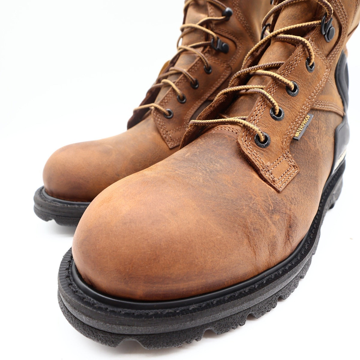 Carhartt Work Boots Mens 10 W Brown Leather Waterproof 8" Lace Up CMW8100 NIB