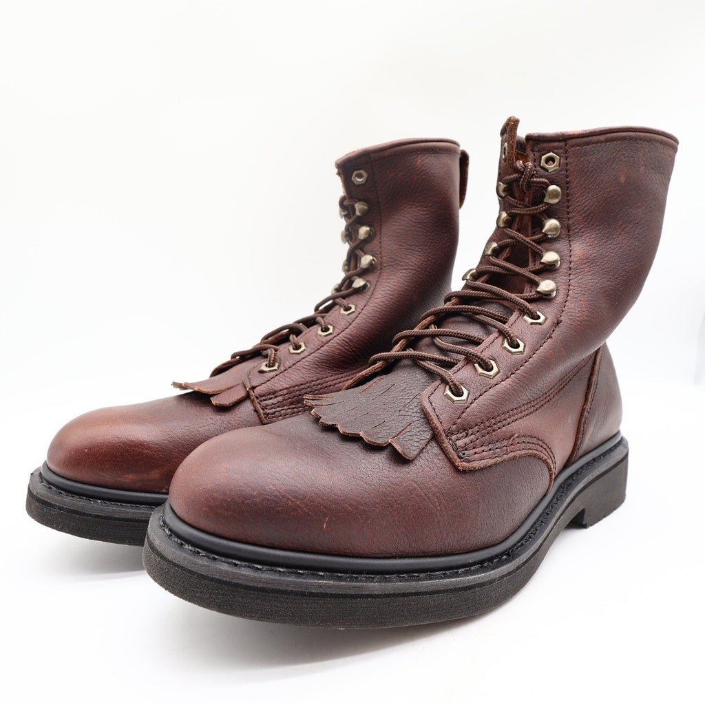 Dan Post Leather Work Boots Men 9.5 D Brown Oily Lace Up Kiltie NWT Box
