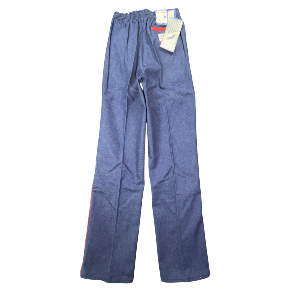 Young Maverick Jeans Girls 12 Vintage 80s Dark Denim Red Piping Waist NOS