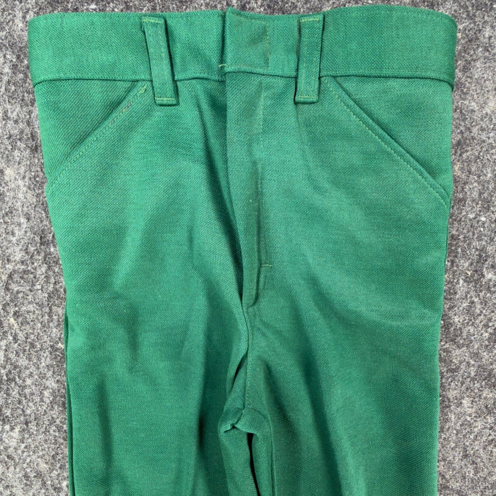 Toddly Winks Vintage 70s Pants Boys 7 Green Bell Bottom Flare USA NWT