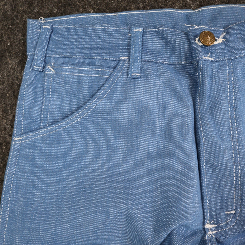 Key Vintage 70s Boot Cut Jeans Mens 32 Blue Cotton Stretch USA Made NOS NWT - take2supply
