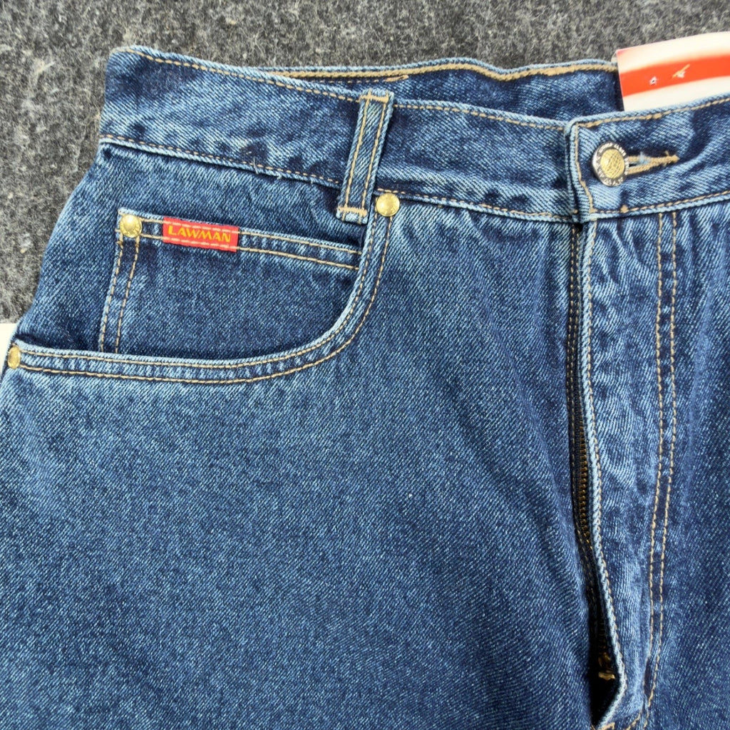 Lawman 90s Vintage High Rise Denim Shorts Womens 11/12 Blue NWT VERA YR77 - take2supply