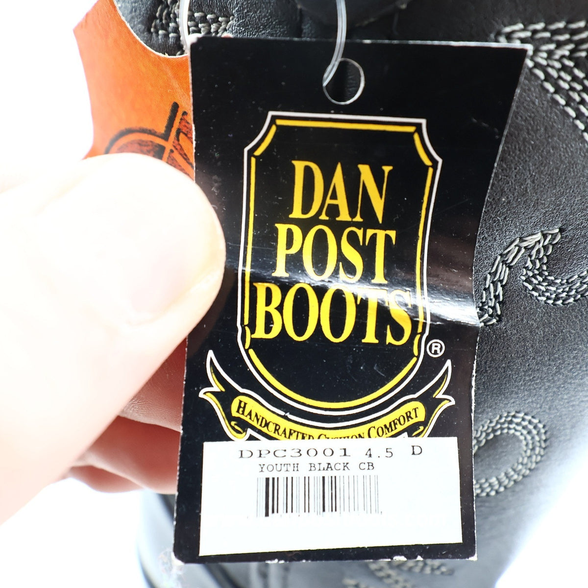 Dan Post Western Cowboy Boots Youth 4.5 D Black Leather Box NWT