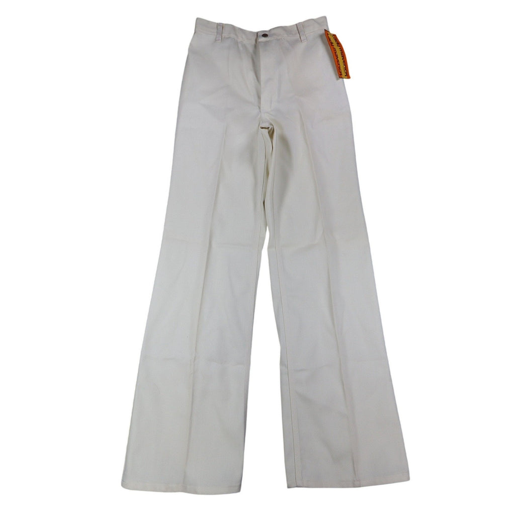 Lady Maverick Pants Womens 12 Vintage 70s Cream High Rise Wide Leg Deadstock NWT