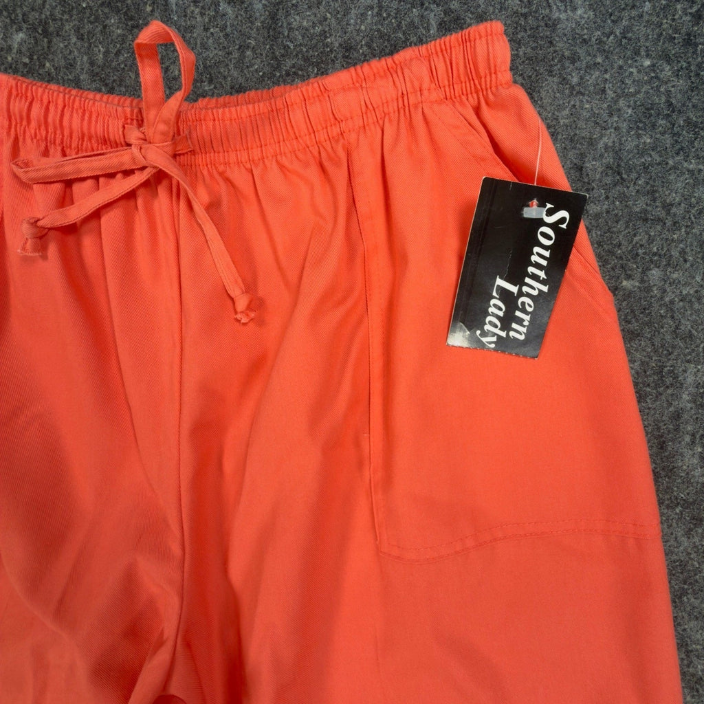 Southern Lady Vintage 90s Shorts Womens Large Orange Cotton Blend NWT Deadstock - take2supply
