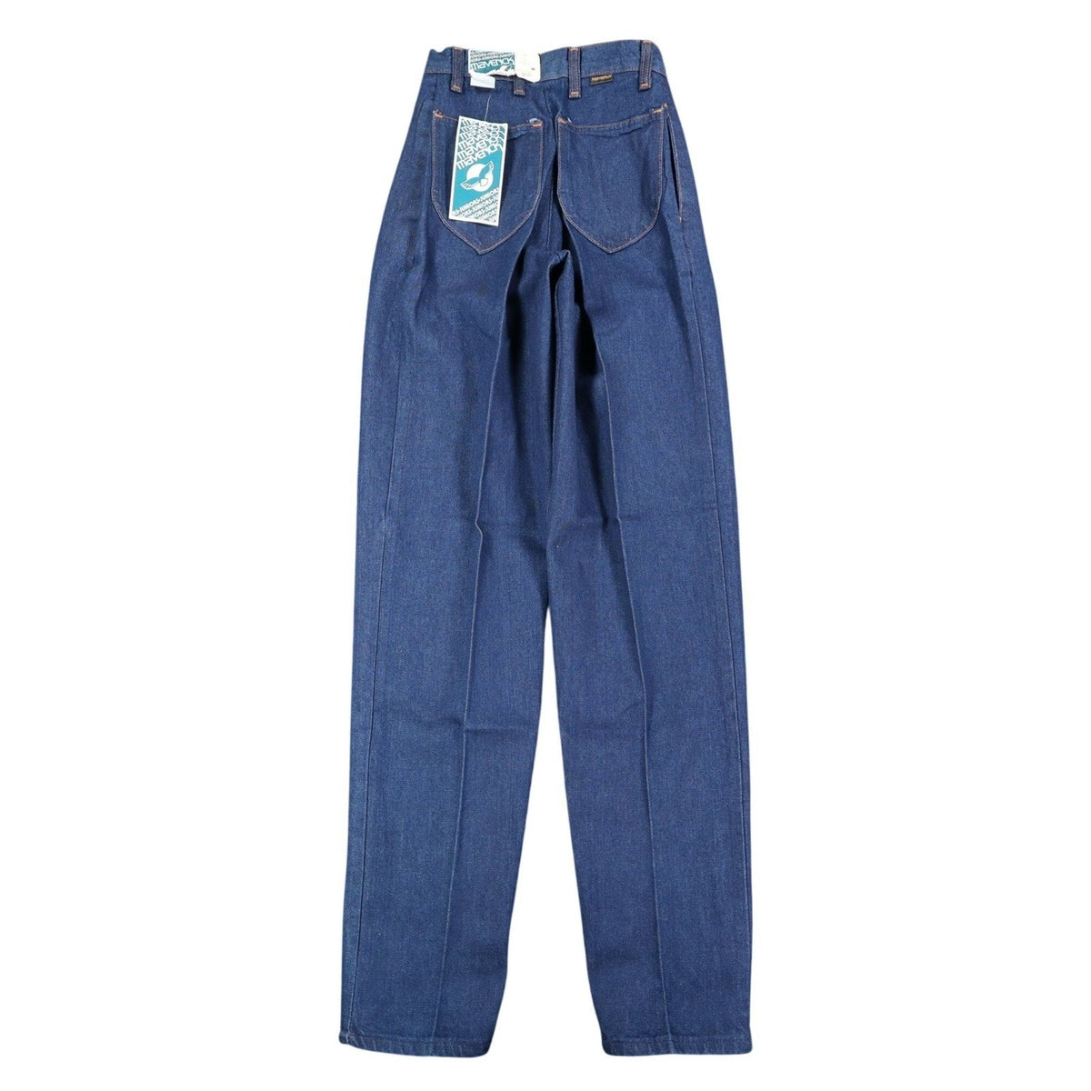 Maverick Pleated Denim Jeans Juniors 7 Vintage 70s Dark Wash USA Made Deadstock