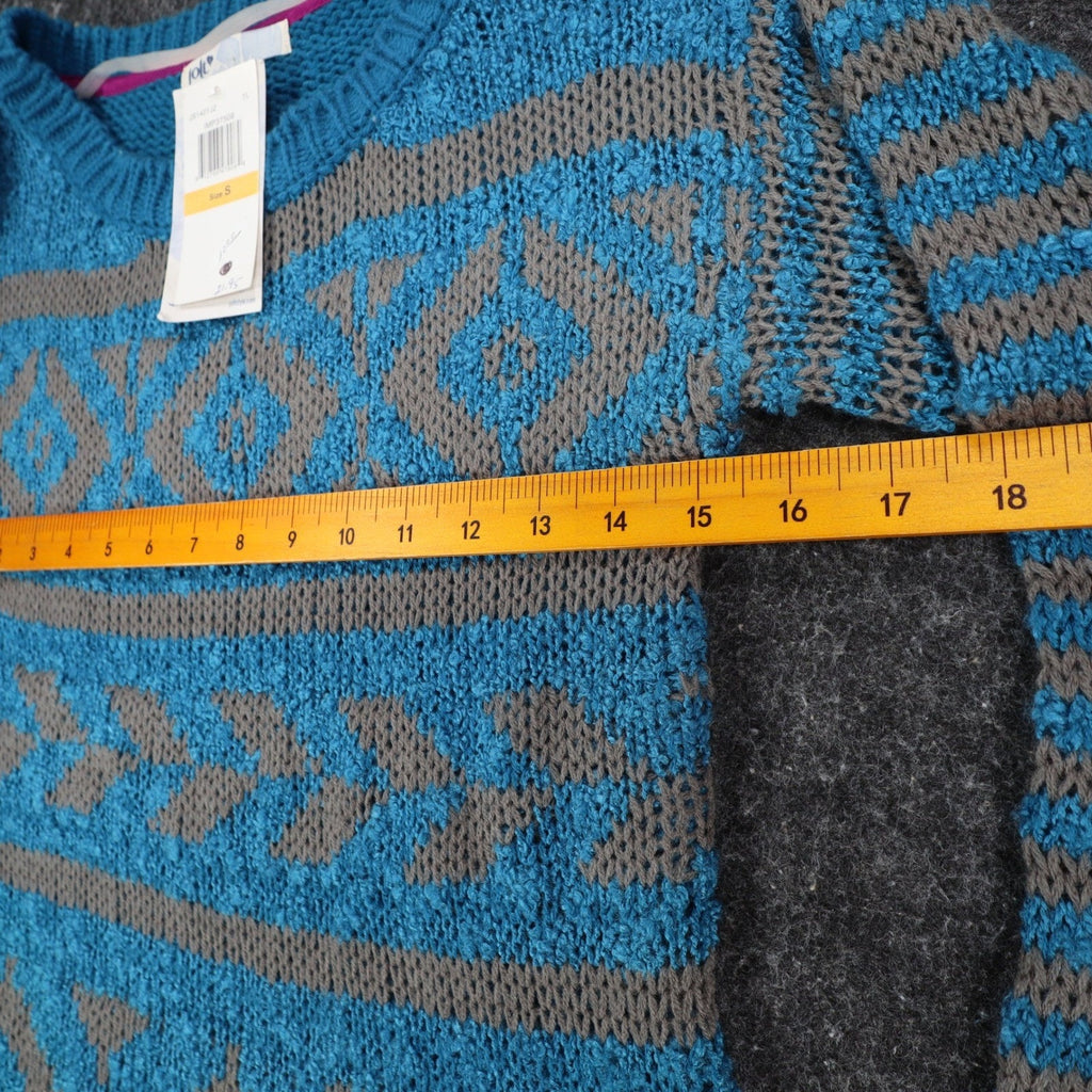 Jolt Sweater Womens Small Blue Gray Geometric Aztec Stripe Knit JS142YJZ NWT
