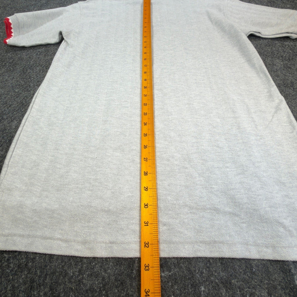 Cotton Deluxe Casuals Polo Shirt Mens Large Vtg 90s Gray Cotton Zigzag Trim