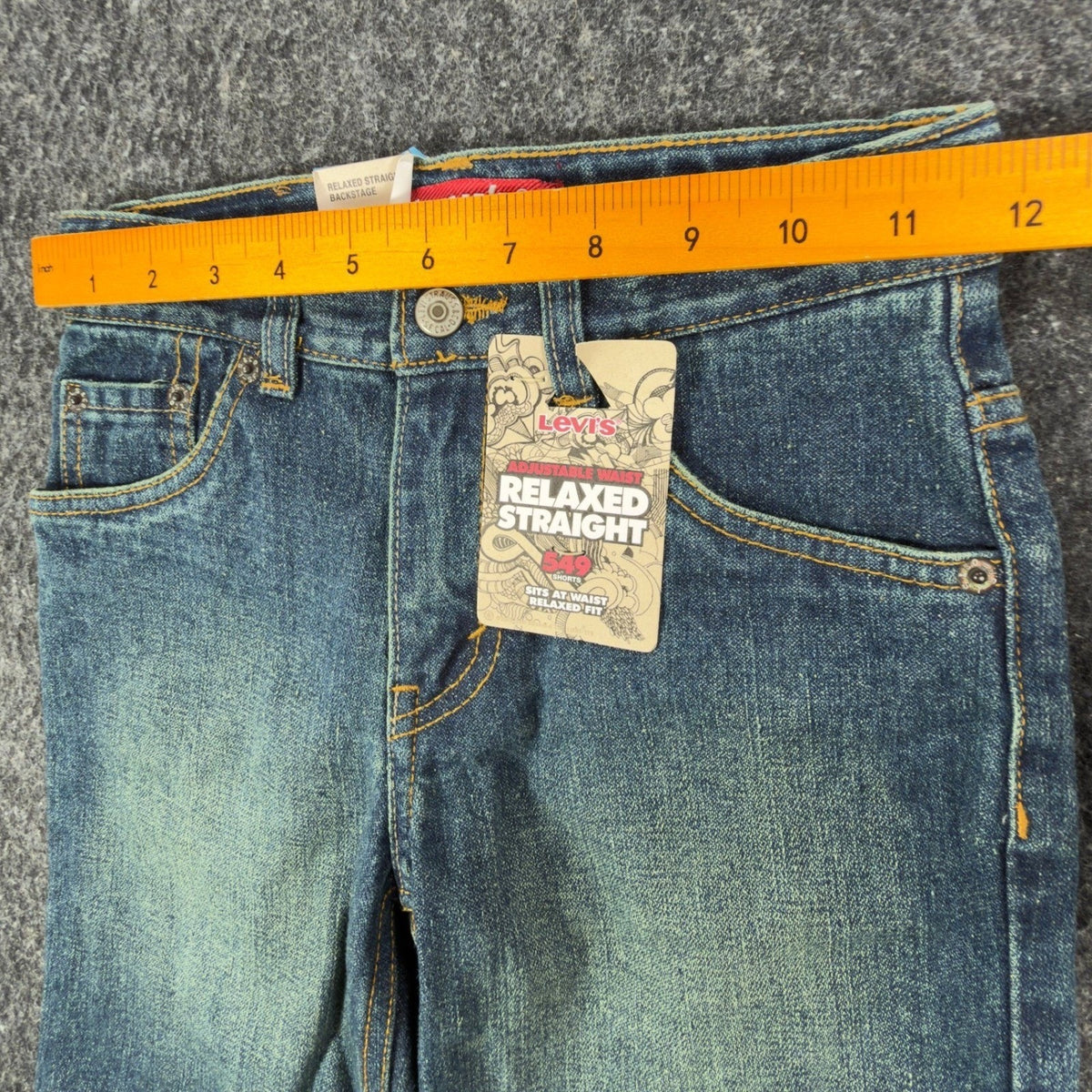 Levis Y2K 549 Relaxed Straight Shorts Boys 6 Blue Ramie Cotton NWT