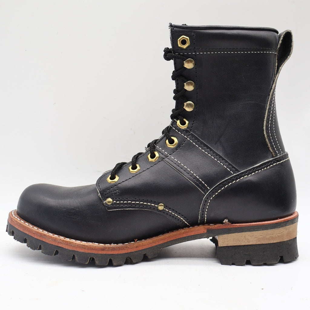 Carolina Logger Boots Mens 8 EE Vintage USA Black Leather Work Boots 961 NEW