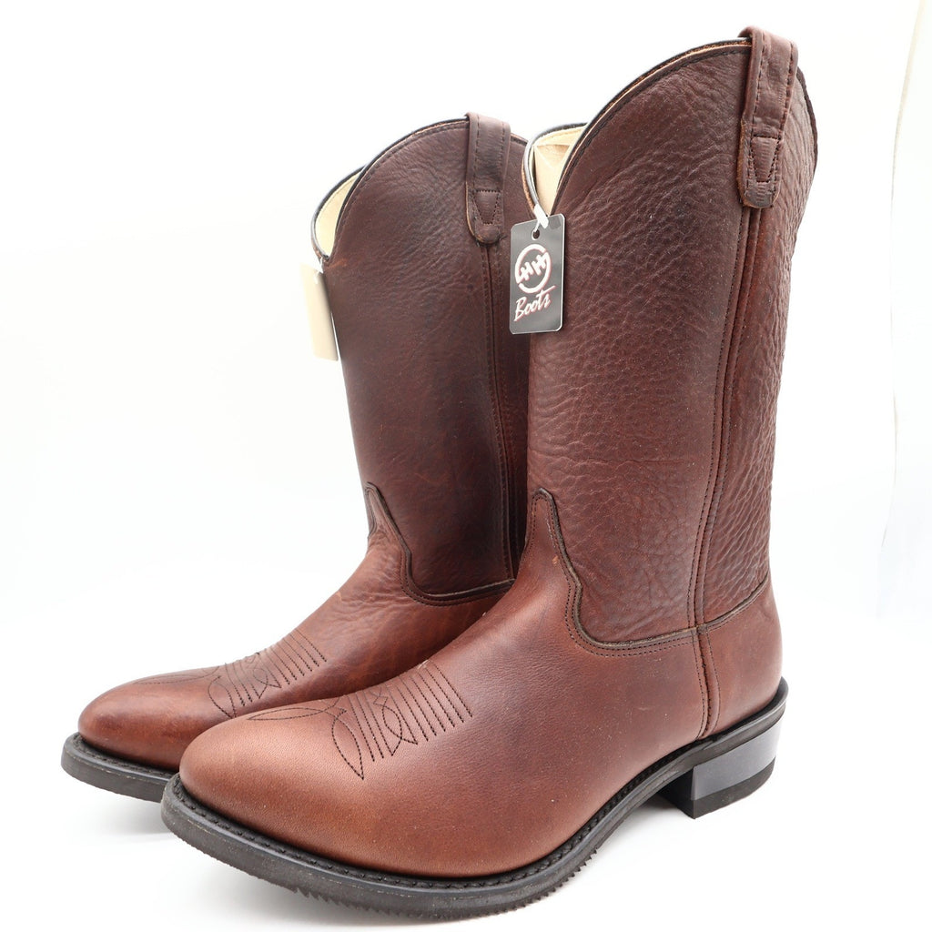 Double H Vintage 90s Western Boots Mens 12 D Brown Leather Cowboy 3203 USA NIB