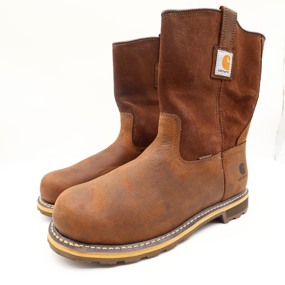Carhartt CMP1053 Pull-On Work Boot Mens 12W Brown Leather Waterproof New