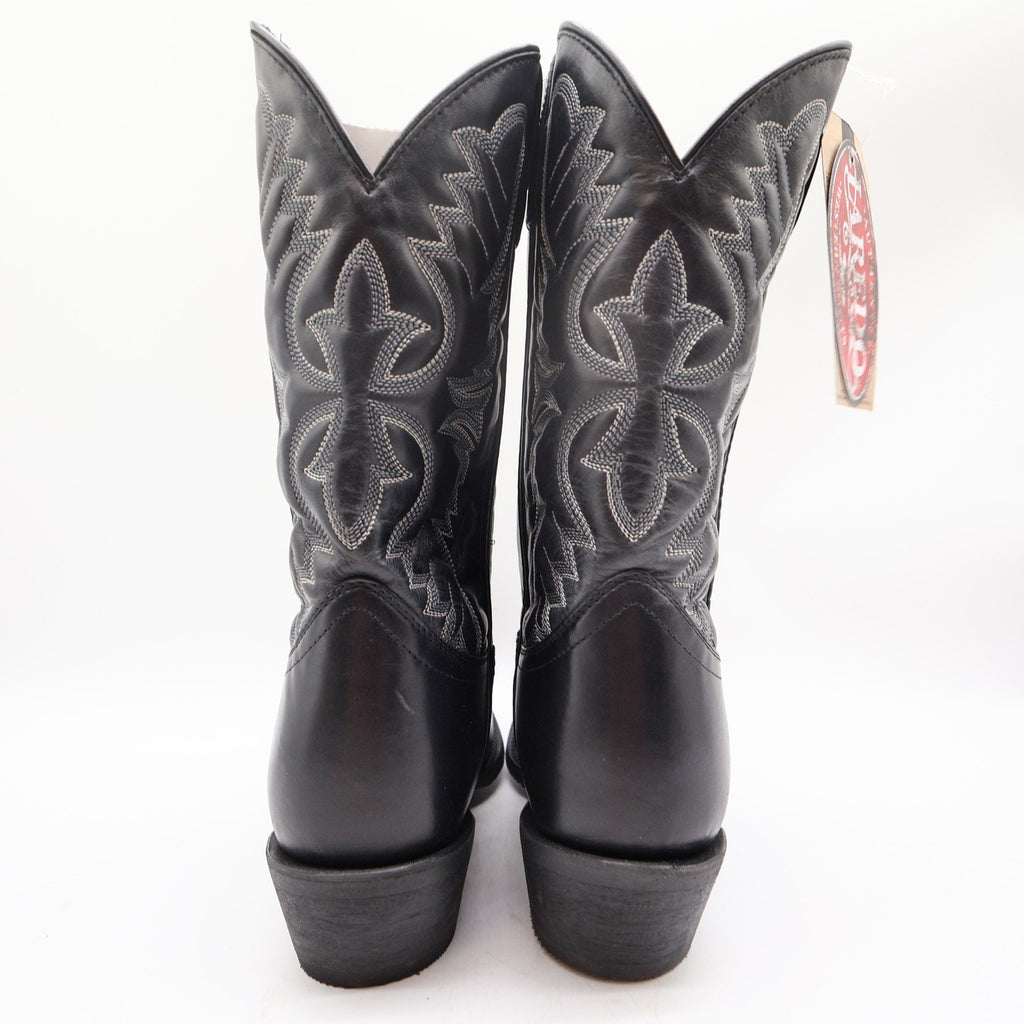 Laredo 68450 Black Tumbled Leather R Toe Western Boots Men's 10 EW Wide NWT
