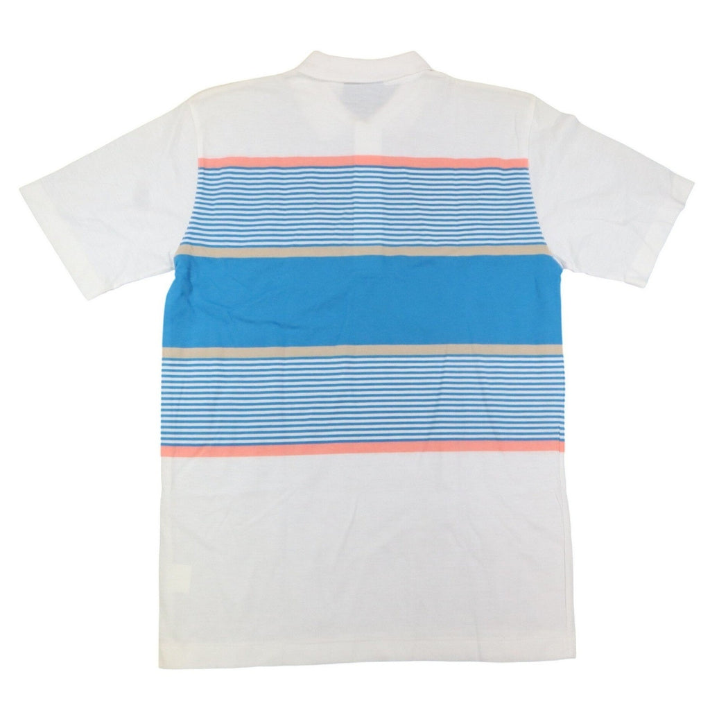 Jantzen Polo Shirt Mens Small Vintage 90s Mallard Blue Striped Pocket Deadstock