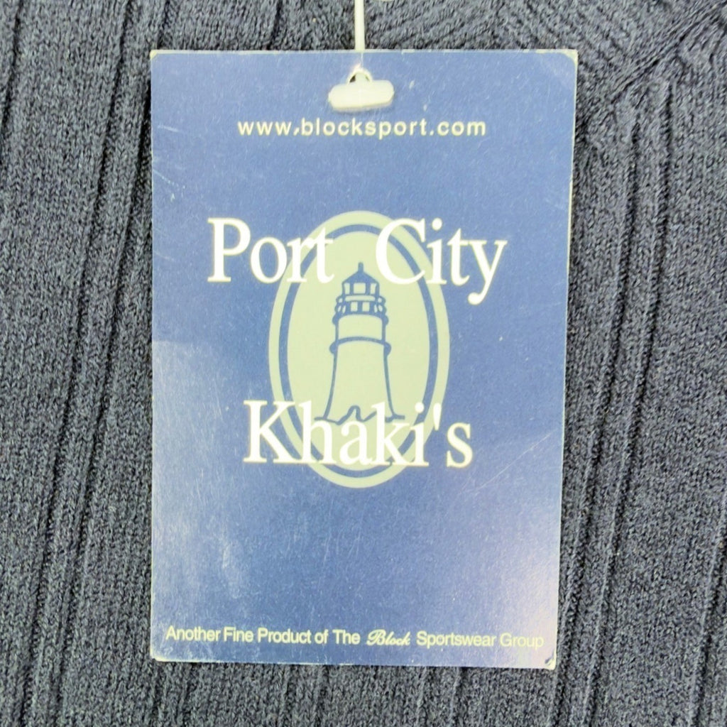 Port City Khaki's V-Neck Sweater Vest Mens XL Navy Blue Acrylic NWT Deadstock - take2supply