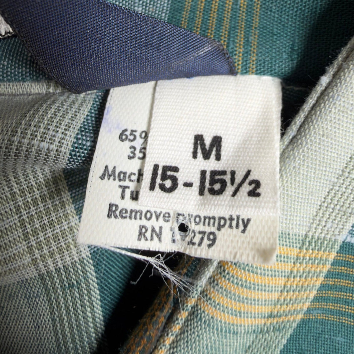 Cambridge Vintage 70s Plaid Button Up Shirt Mens M Green Tall Man NWT USA