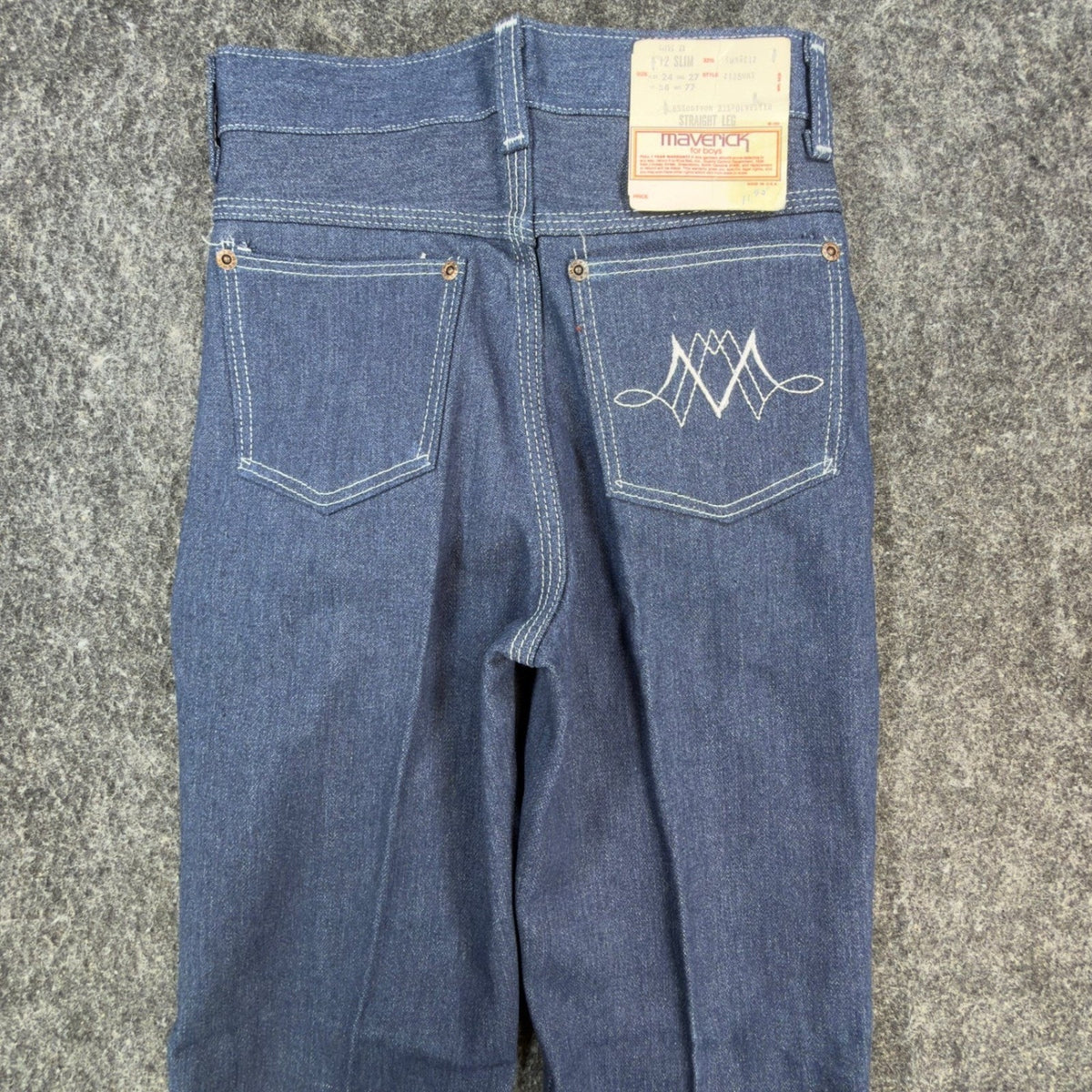 Maverick Vintage 70s Jeans Boys 12 Slim Blue Straight Leg NWT NOS