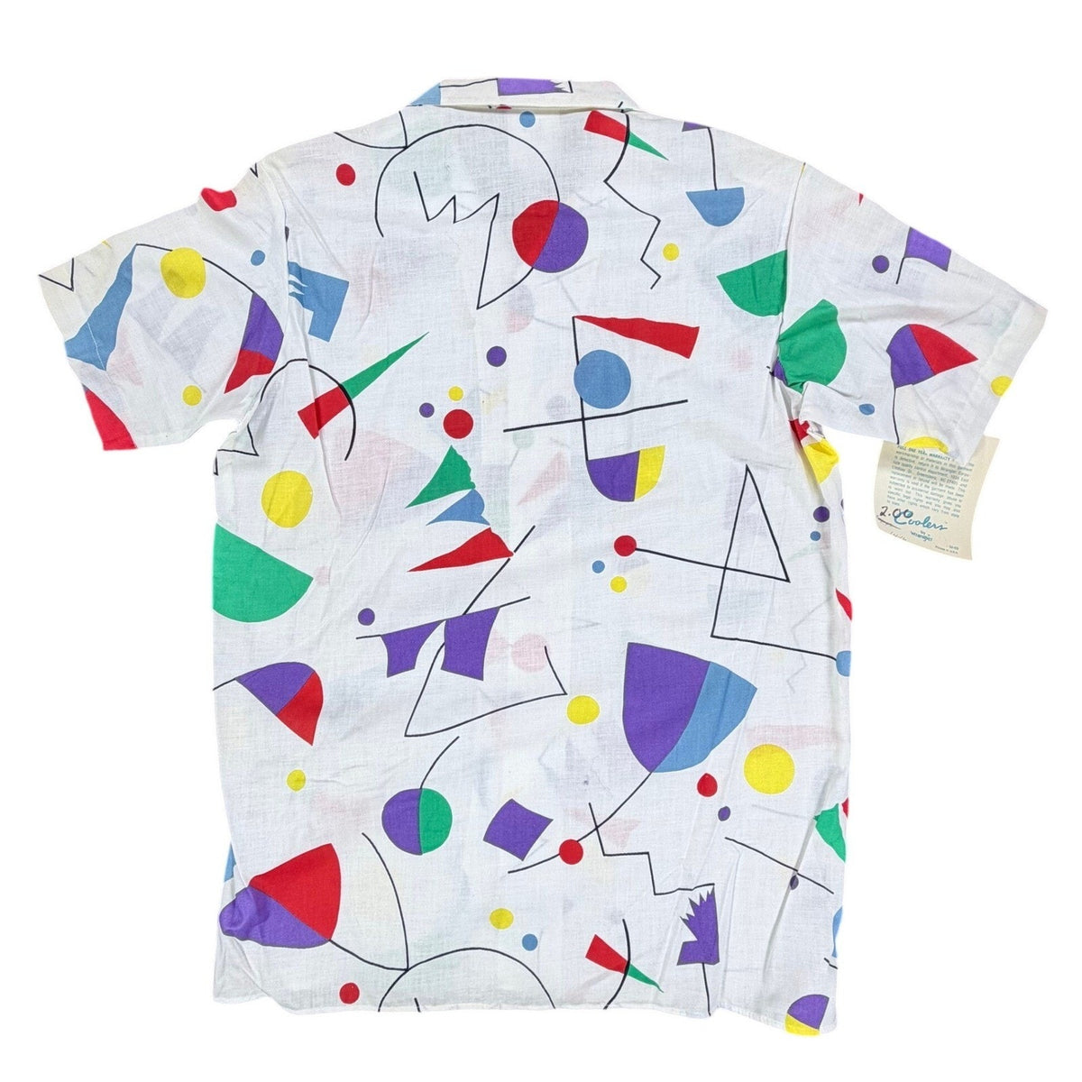 Wrangler Vintage 90s Geometric Shirt Boys Large White Cotton NWT - take2supply