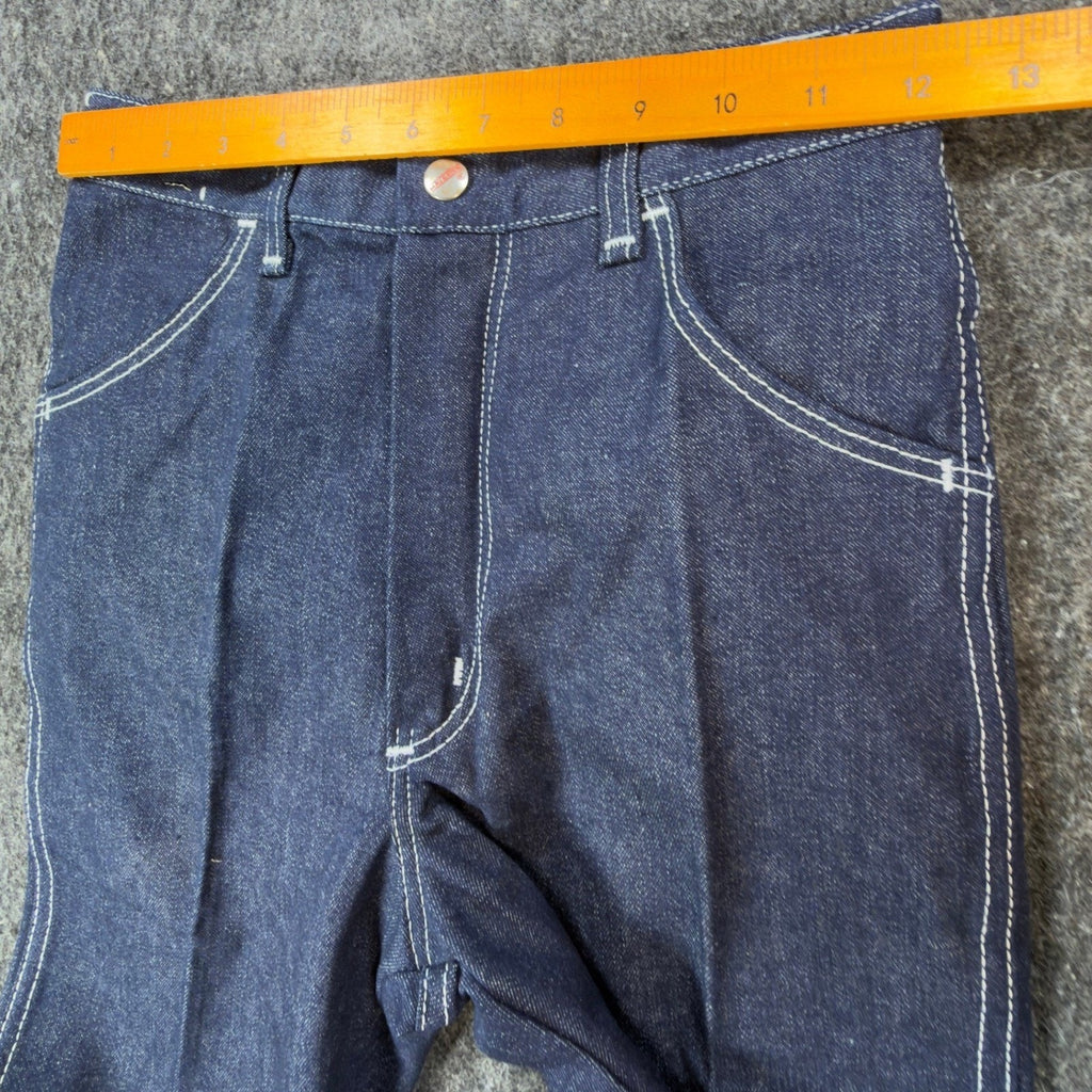 Maverick Vintage 70s Jeans Youth 16 Blue Dark Wash Flare Slim Deadstock