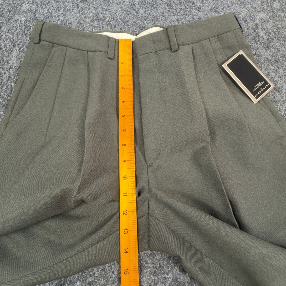 Glen Oaks Vintage 90s Dress Pants Mens 32x32 Olive Pleated Wool Blend NWT